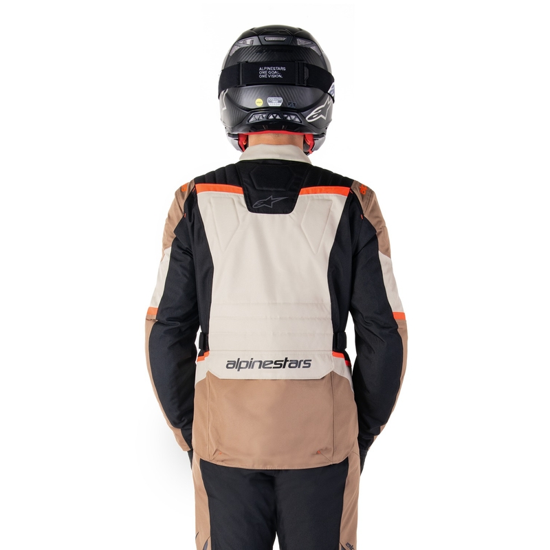 Chaqueta de moto Alpinestars ST-1 Waterproof caqui-arena-negro-rojo fluo