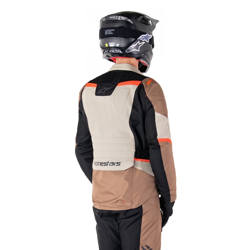 Chaqueta de moto Alpinestars ST-1 Waterproof caqui-arena-negro-rojo fluo