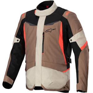 Chaqueta de moto Alpinestars ST-1 Waterproof caqui-arena-negro-rojo fluo