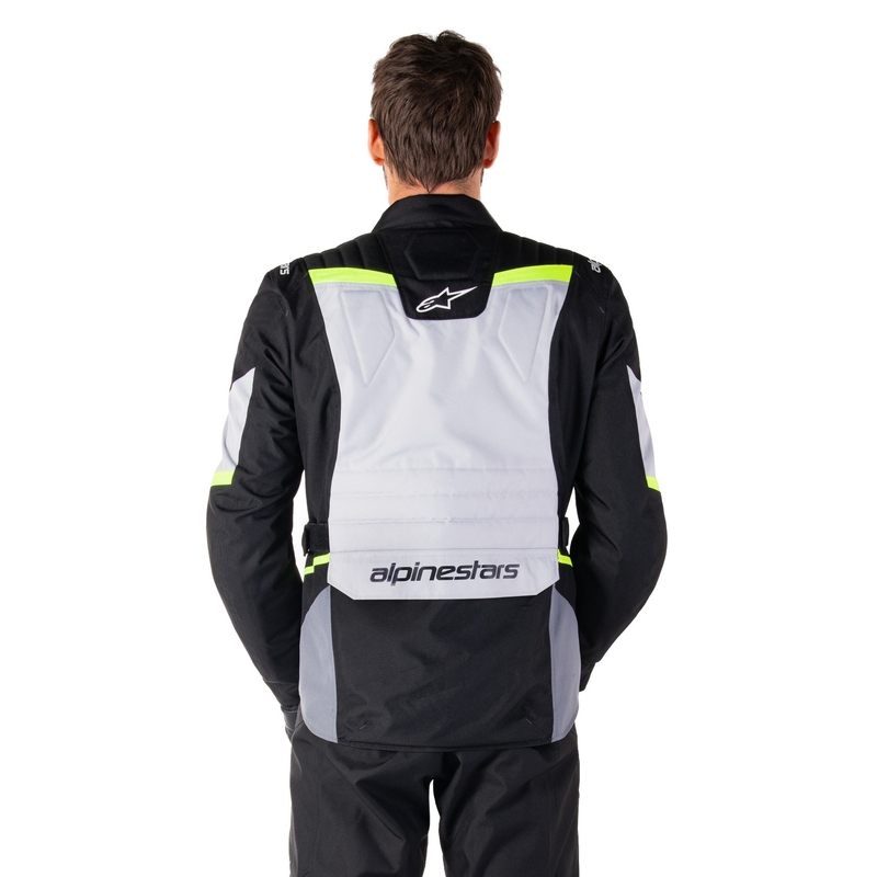 Chaqueta de moto Alpinestars ST-1 Waterproof gris-negro-amarillo fluo