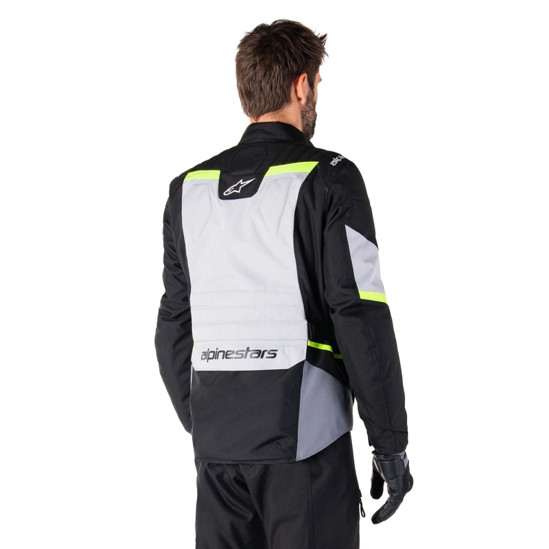Chaqueta de moto Alpinestars ST-1 Waterproof gris-negro-amarillo fluo