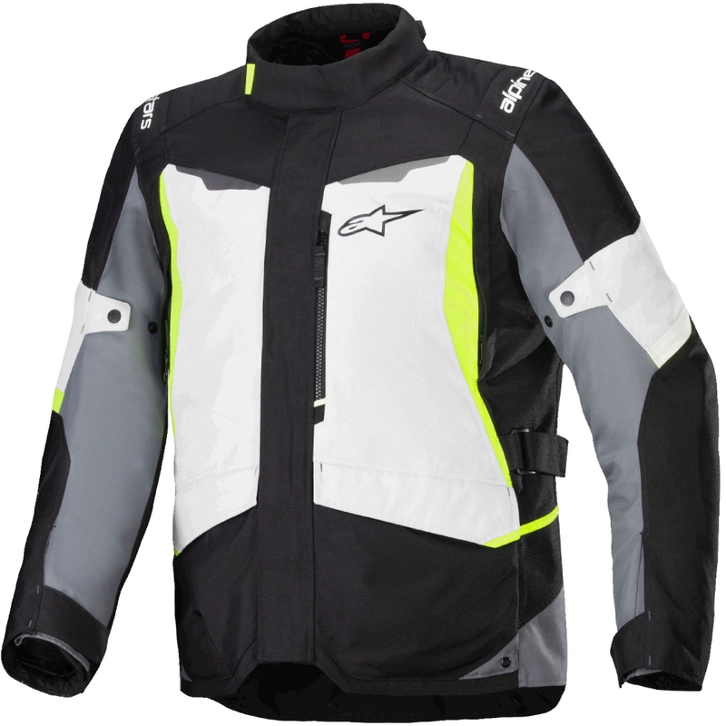 Chaqueta de moto Alpinestars ST-1 Waterproof gris-negro-amarillo fluo