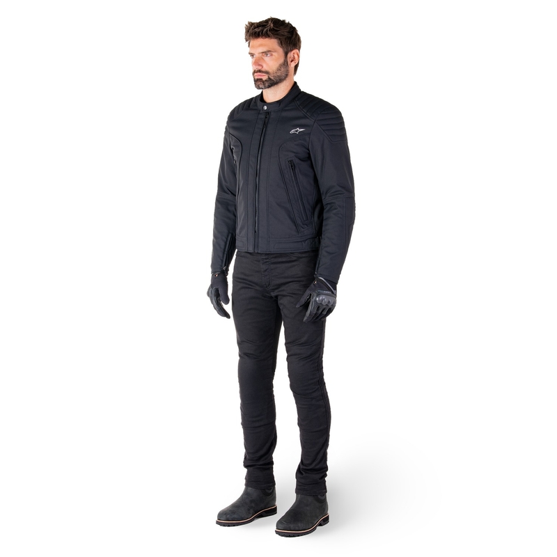 Chaqueta de Moto Alpinestars Clayton Resistente al Agua Negro-Negro