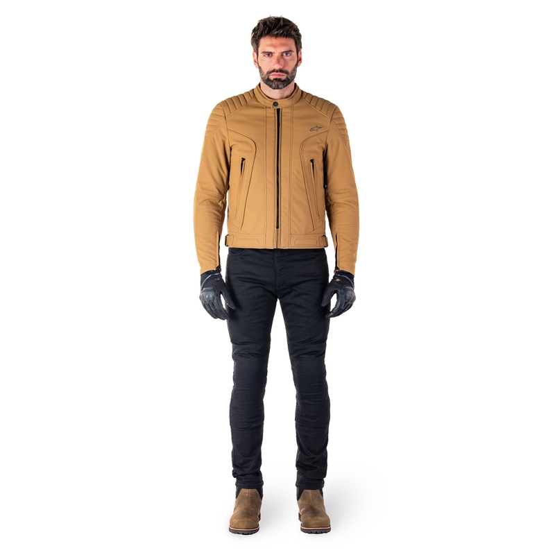 Chaqueta de moto Alpinestars Clayton resistente al agua marrón claro