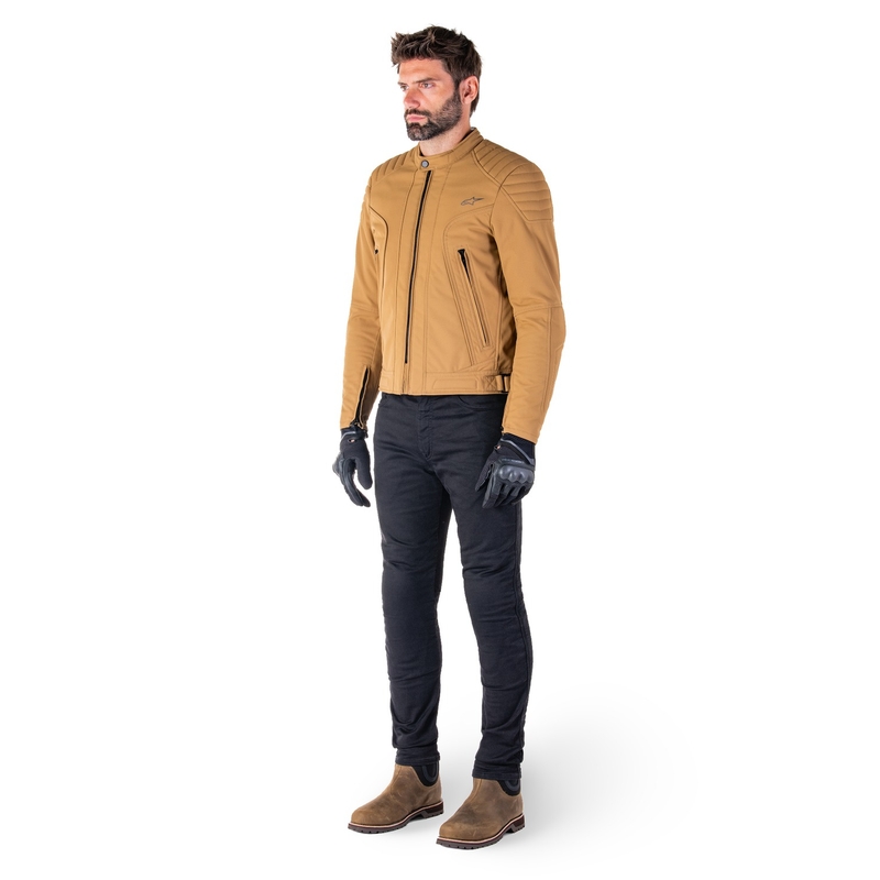 Chaqueta de moto Alpinestars Clayton resistente al agua marrón claro