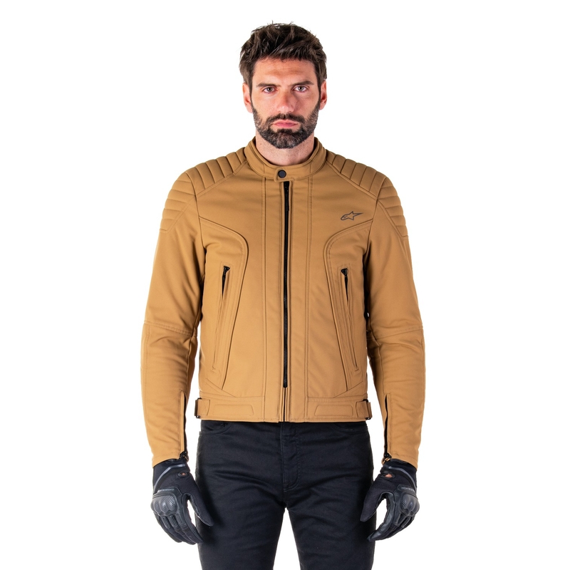Chaqueta de moto Alpinestars Clayton resistente al agua marrón claro