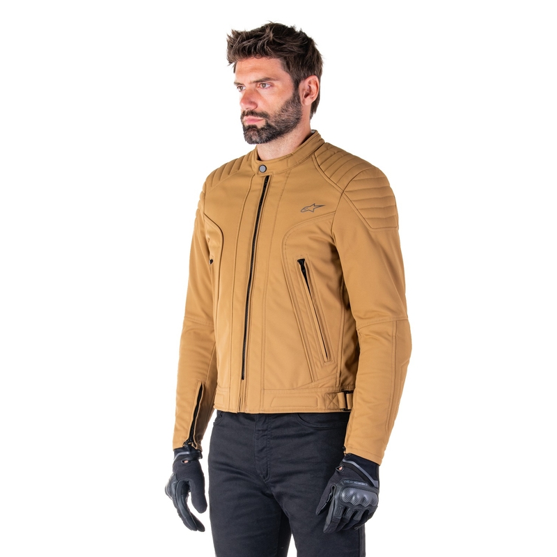 Chaqueta de moto Alpinestars Clayton resistente al agua marrón claro