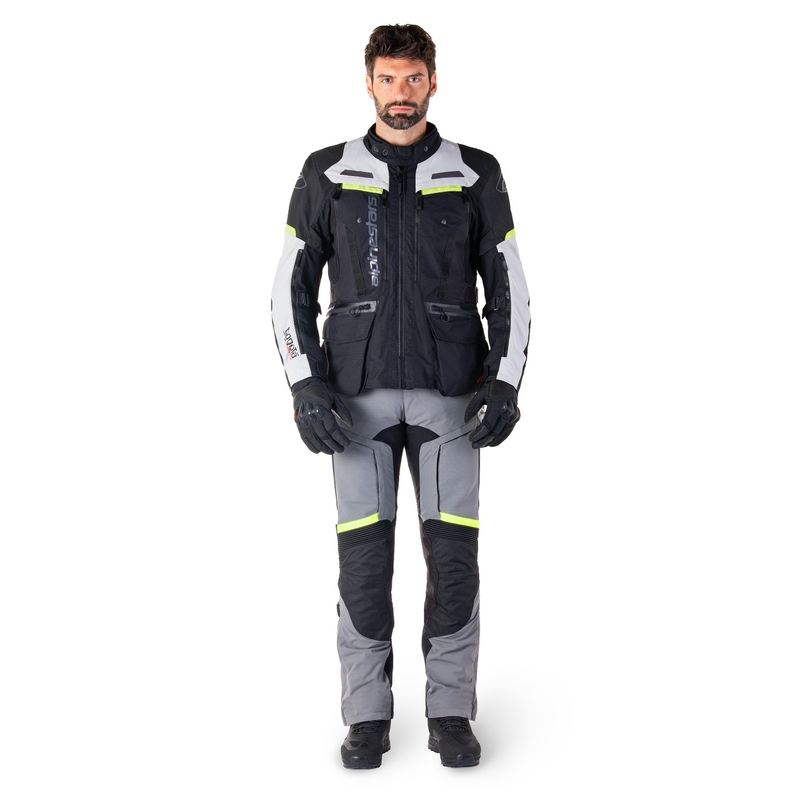 Chaqueta de moto Alpinestars Bogota PRO Drystar negro-gris-amarillo fluo