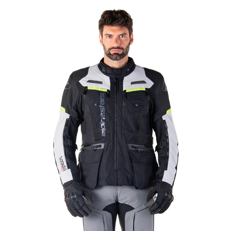 Chaqueta de moto Alpinestars Bogota PRO Drystar negro-gris-amarillo fluo