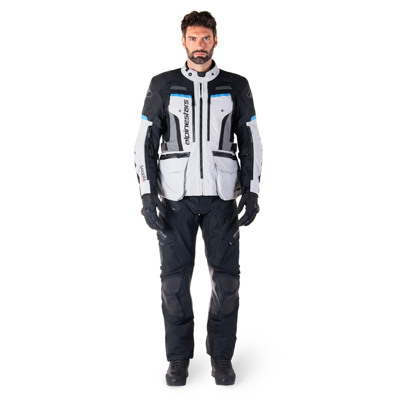 Chaqueta de moto Alpinestars Bogota PRO Drystar gris-negro-azul