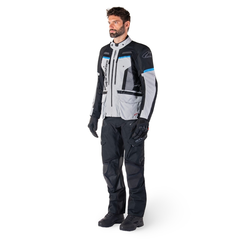 Chaqueta de moto Alpinestars Bogota PRO Drystar gris-negro-azul