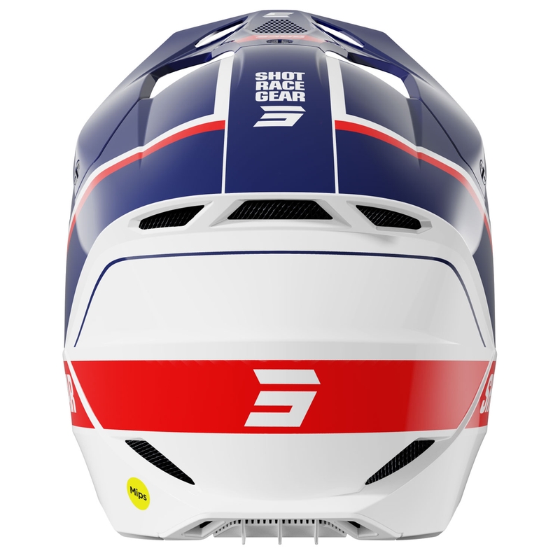 Casco de motocross Shot Race Mythic azul-rojo brillante