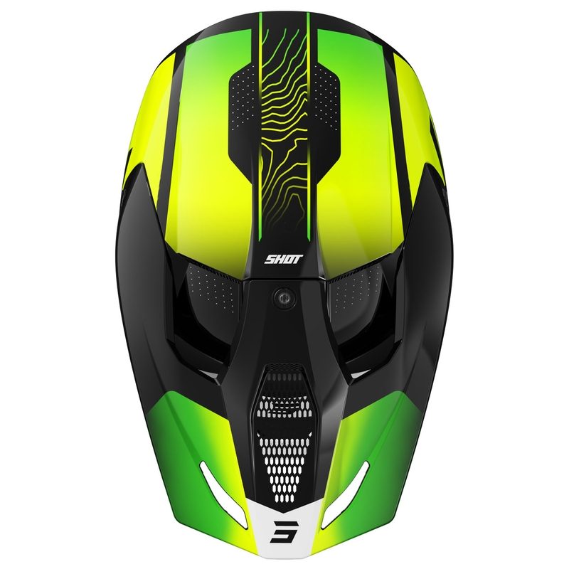Casco de motocross Shot Furious Apex fluo amarillo-negro