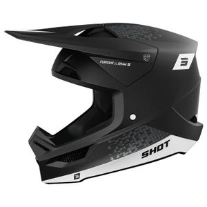 Casco de motocross Shot Furious Draw blanco-negro