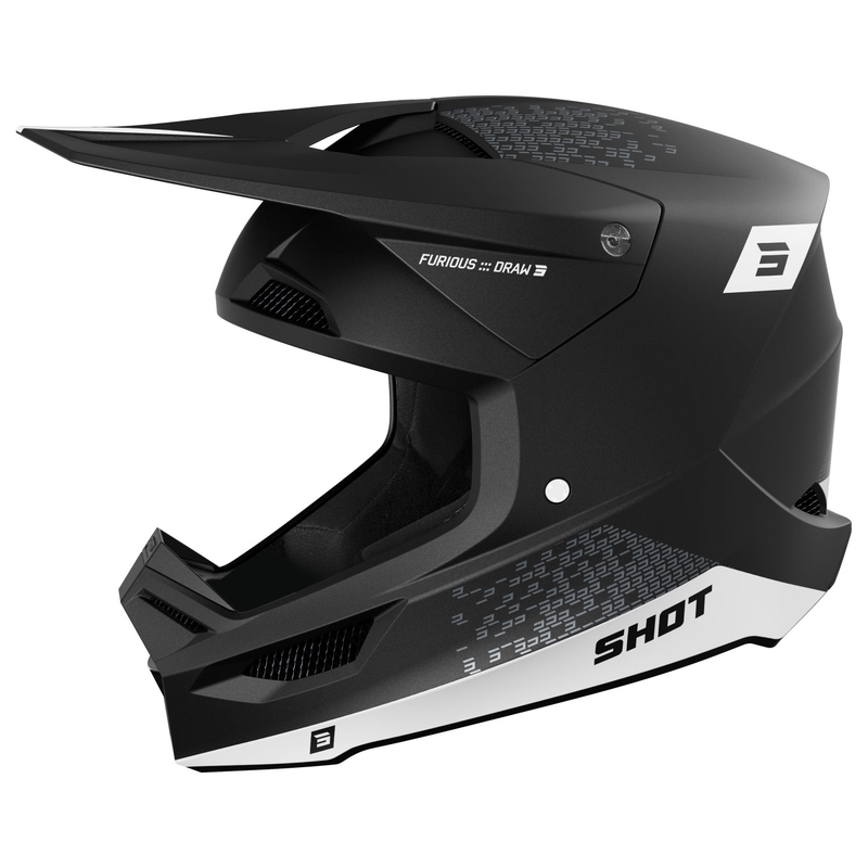 Casco de motocross Shot Furious Draw blanco-negro