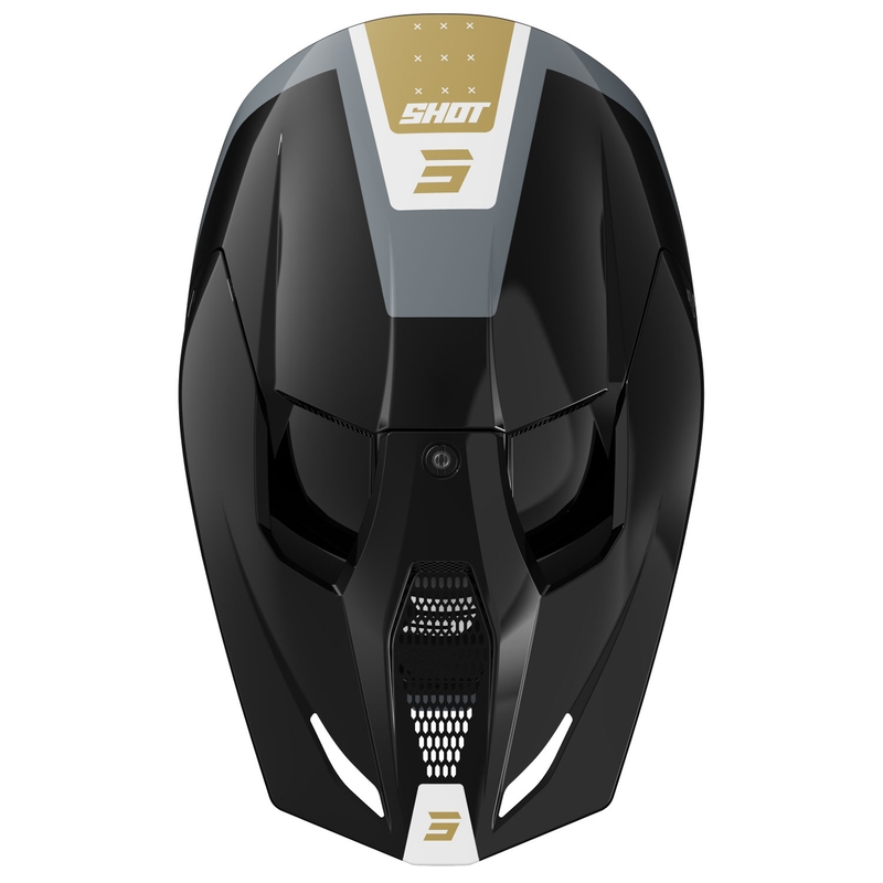 Shot Casco motocross Furious League dorado-negro