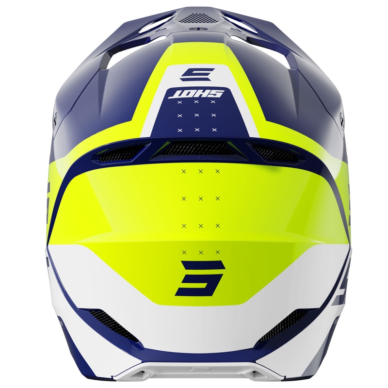 Casco de motocross Shot Furious League azul-amarillo fluo