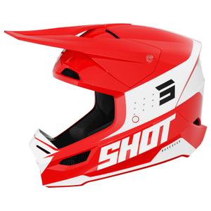 Casco de motocross Shot Furious League rojo-blanco