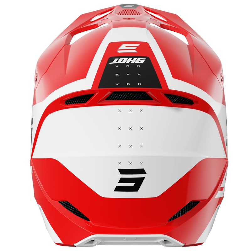 Casco de motocross Shot Furious League rojo-blanco