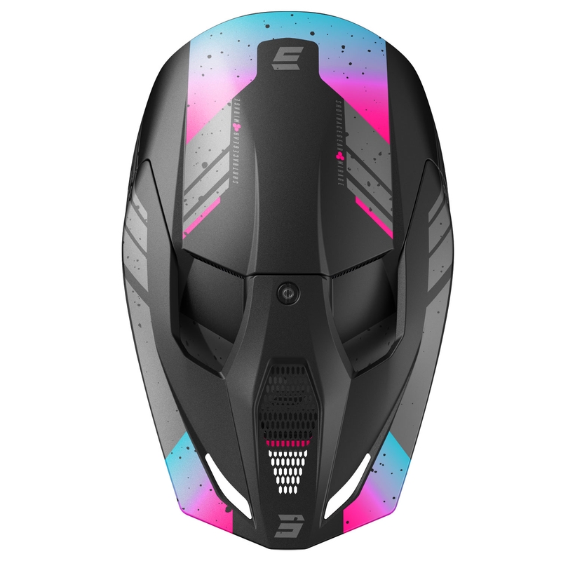 Casco de motocross Shot Furious Mirage azul-rosa