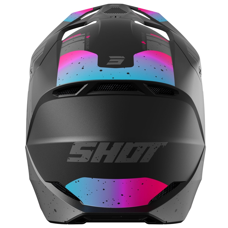 Casco de motocross Shot Furious Mirage azul-rosa