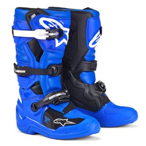 Botas de moto para niños Alpinestars Tech 7 S Azul, Blanco y Negro 2025