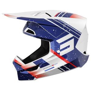 Casco de motocross Shot Furious Mirage azul-rojo