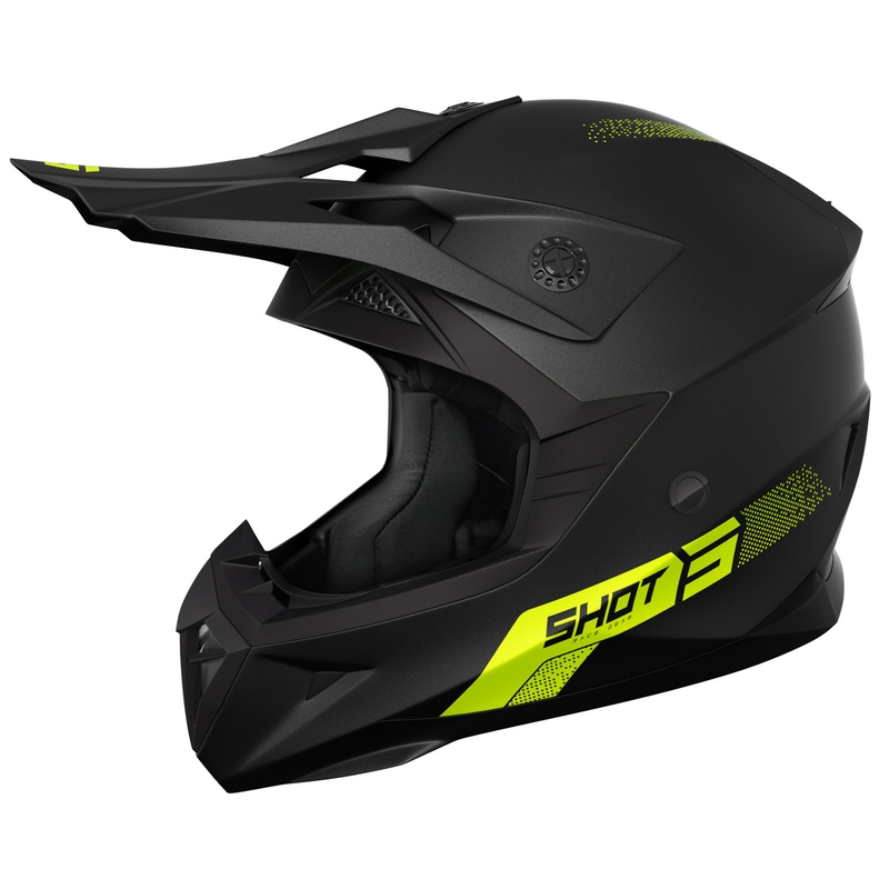 Casco de motocross Shot Pulse Element amarillo fluo mate