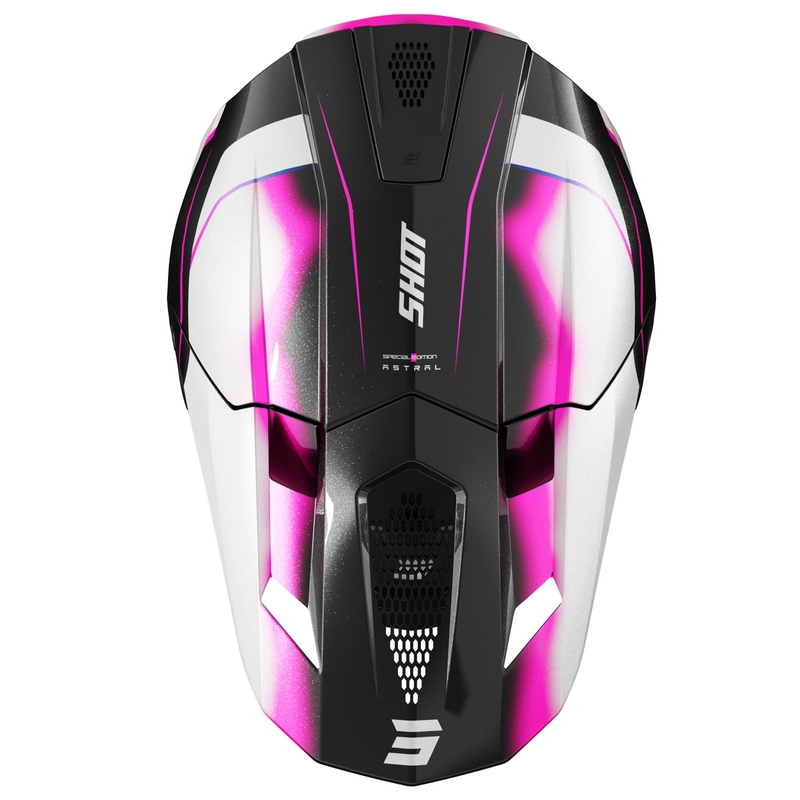 Casco de motocross Shot Lite Astral azul-rosa