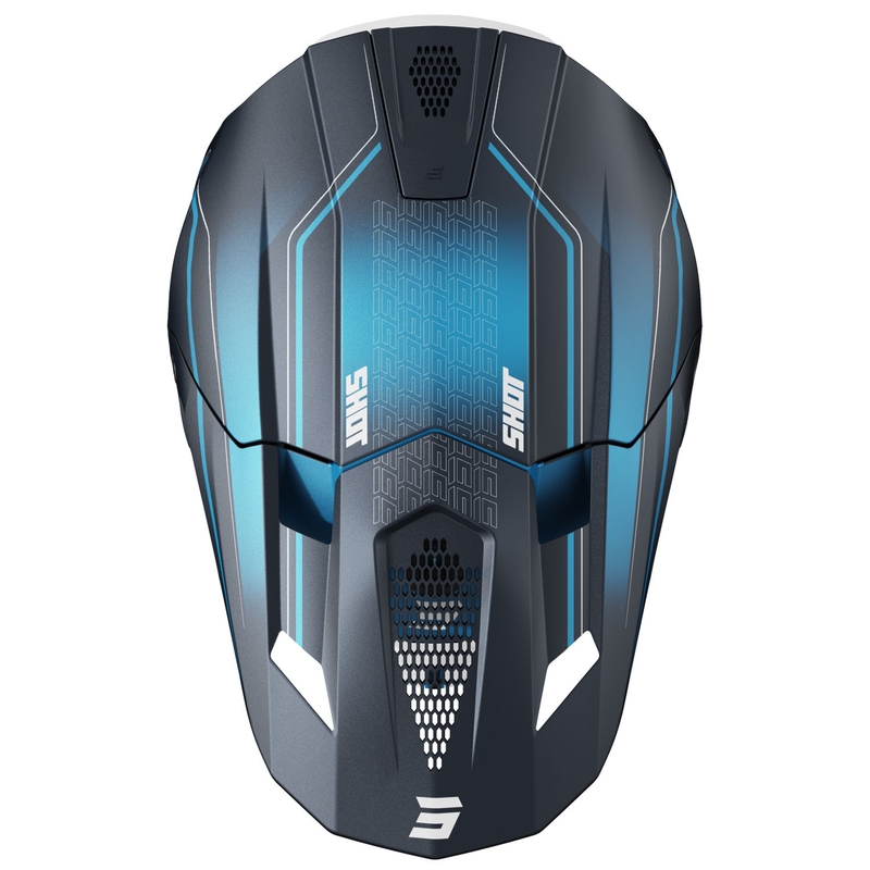 Casco de motocross Shot Lite Challenger azul mate