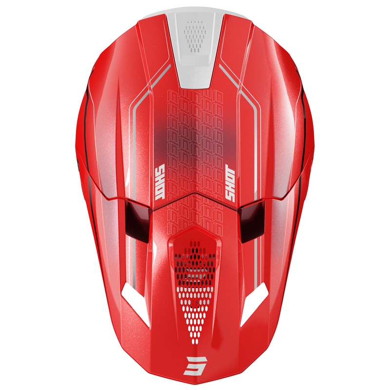 Casco de motocross Shot Lite Challenger rojo perla