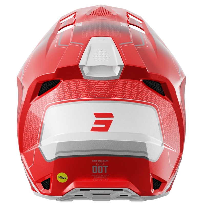 Casco de motocross Shot Lite Challenger rojo perla