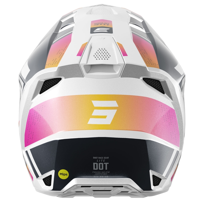 Casco de motocross Shot Lite Ultra perla azul-naranja-rosa