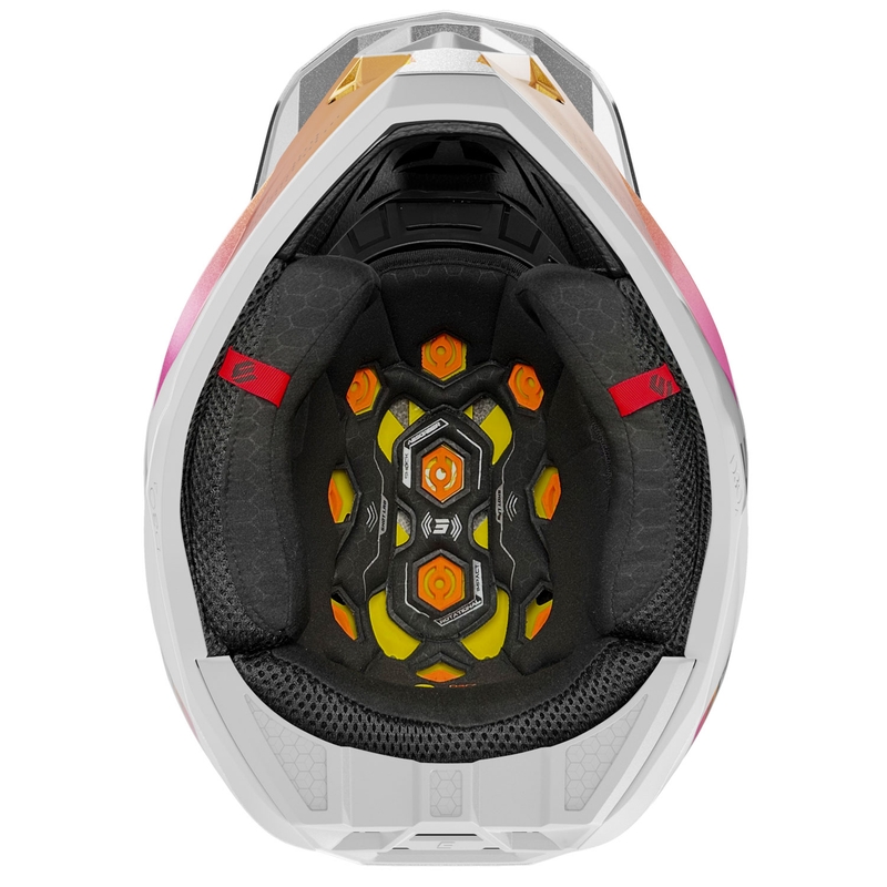 Casco de motocross Shot Lite Ultra perla azul-naranja-rosa
