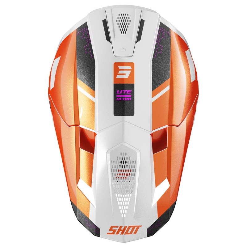 Casco de motocross Shot Lite Ultra naranja perla