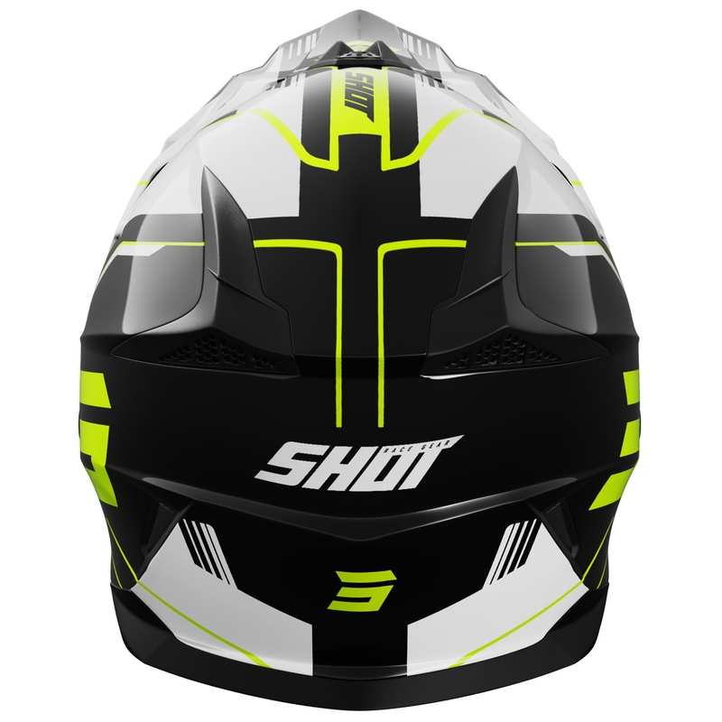 Casco de motocross Shot Pulse Lines negro-amarillo fluo