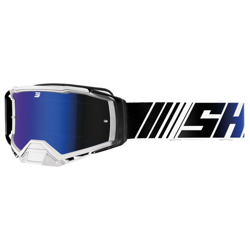 Gafas de motocross Shot Core azul-blanco con plexiglás iridio