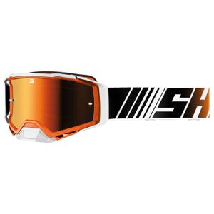 Gafas de motocross Shot Core naranja-blanco con plexiglás iridio