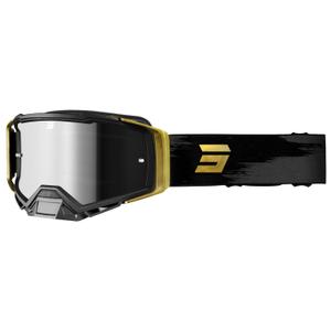 Gafas de motocross Shot Core oro-negro con plexiglás iridio