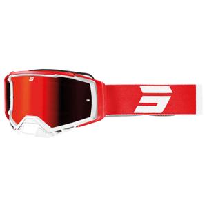 Gafas de motocross Shot Core rojo-blanco con plexiglás iridio