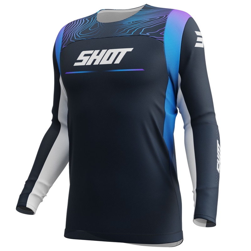 Camiseta motocross Shot Contact Apex azul