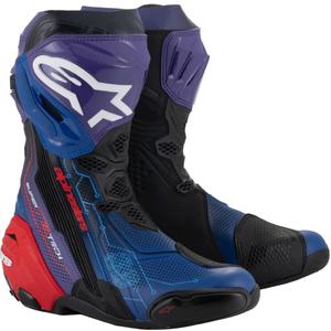 Botas de moto Alpinestars Supertech R Vented edición limitada Martinator Jorge Martin azul-violeta-rojo-negro