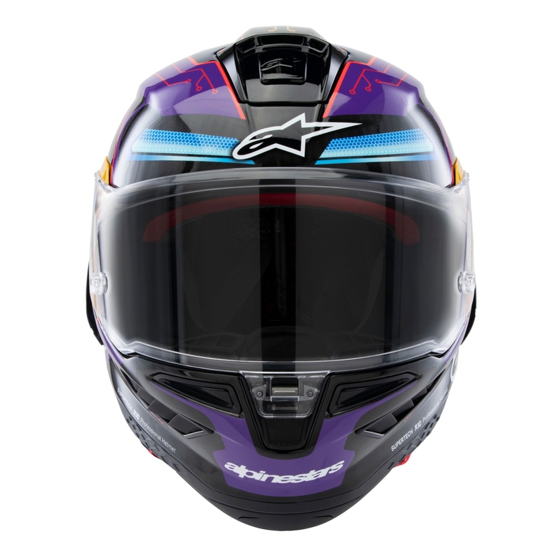 Casco Integral de Moto Alpinestars Supertech R-10 Edición Limitada Martinator Jorge Martin Azul-Morado-Rojo-Amarillo