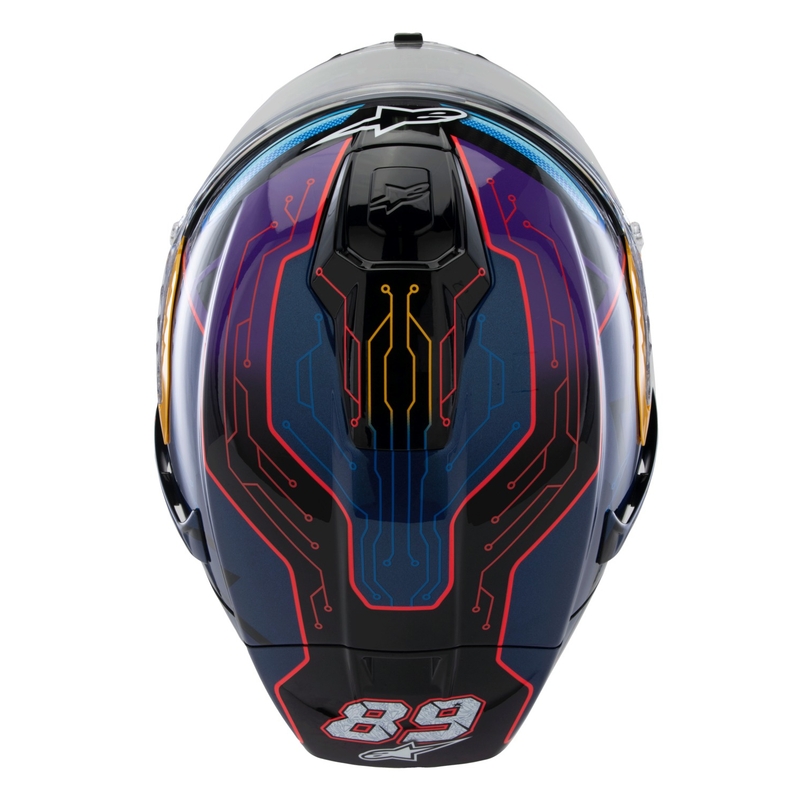 Casco Integral de Moto Alpinestars Supertech R-10 Edición Limitada Martinator Jorge Martin Azul-Morado-Rojo-Amarillo