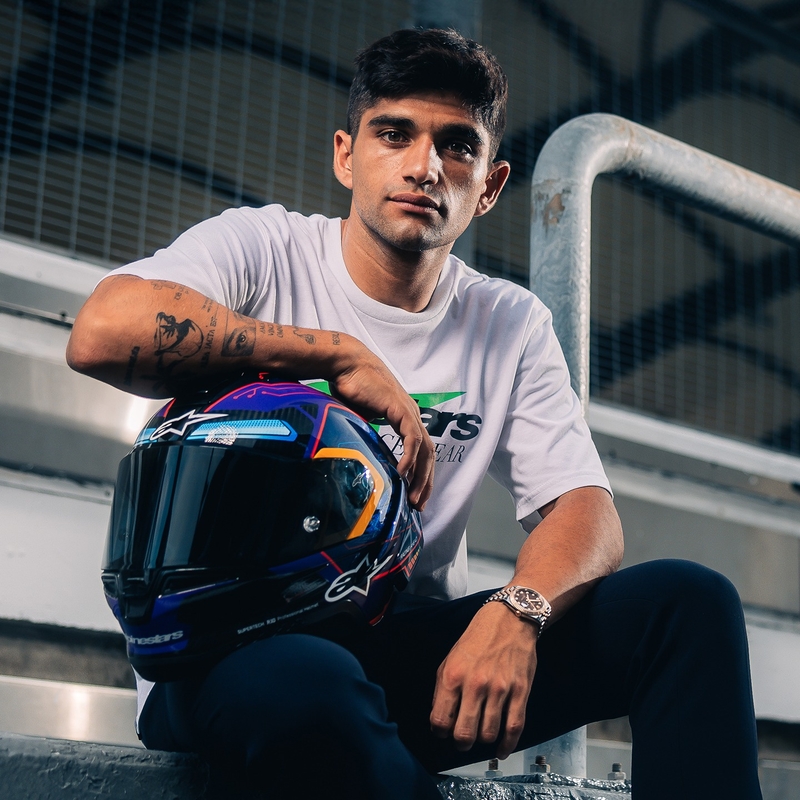 Casco Integral de Moto Alpinestars Supertech R-10 Edición Limitada Martinator Jorge Martin Azul-Morado-Rojo-Amarillo
