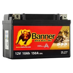 Batería de gel para moto Banner Bike Bull GEL 510 21/BGTX12A-4 -GTX12A-4 12V, 10Ah, 150A