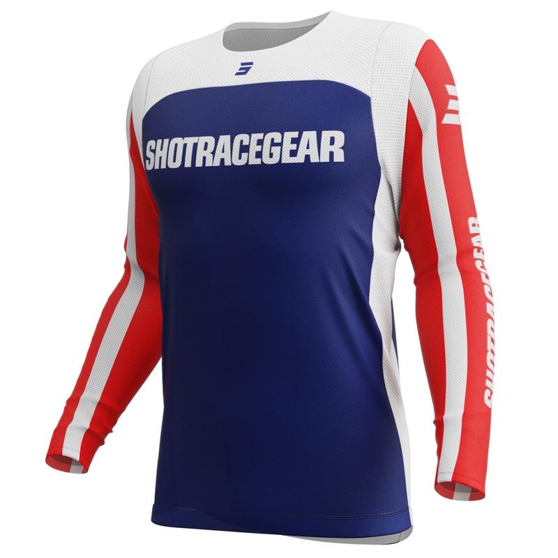 Camiseta motocross Shot Contact Mythic azul-rojo