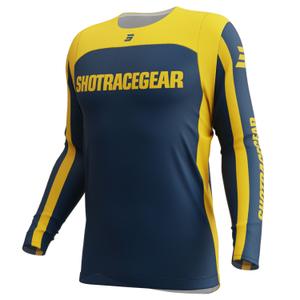 Camiseta motocross Shot Contact Mythic azul-amarillo