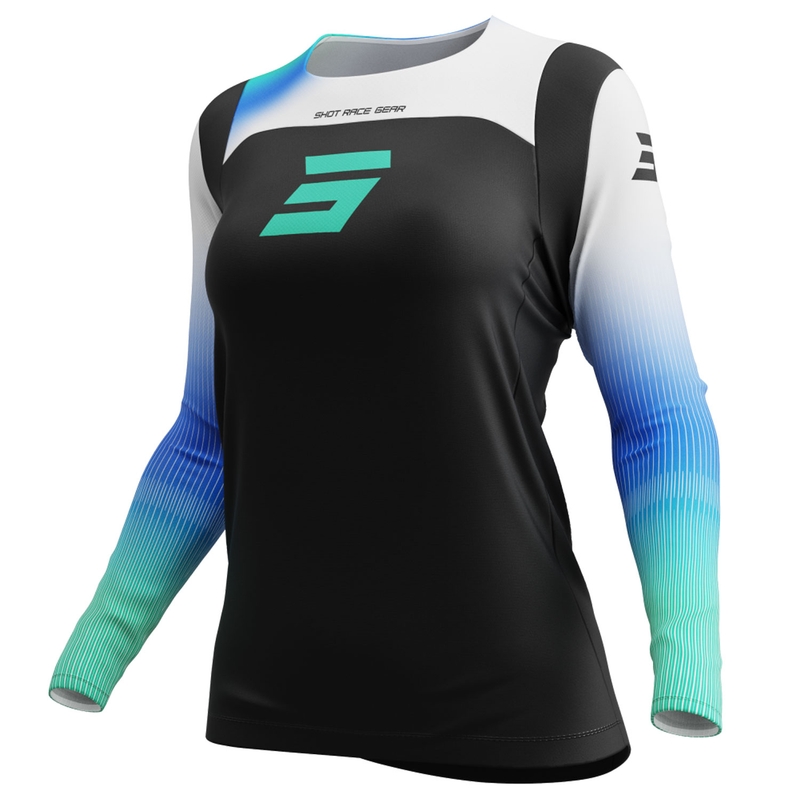 Camiseta motocross mujer Shot Contact Hera azul