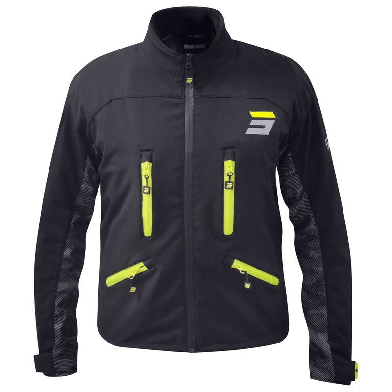 Chaqueta de moto Shot Climatic negro-amarillo fluo